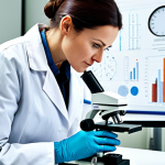 **

A professional female doctor in a fully clothed, modest white coat, examining a microscope in a well-lit laboratory. The background includes scientific equipment and charts. Perfect anatomy, correct proportions, well-formed hands, proper finger count, natural body proportions, safe for work, appropriate content, professional, family-friendly.

**