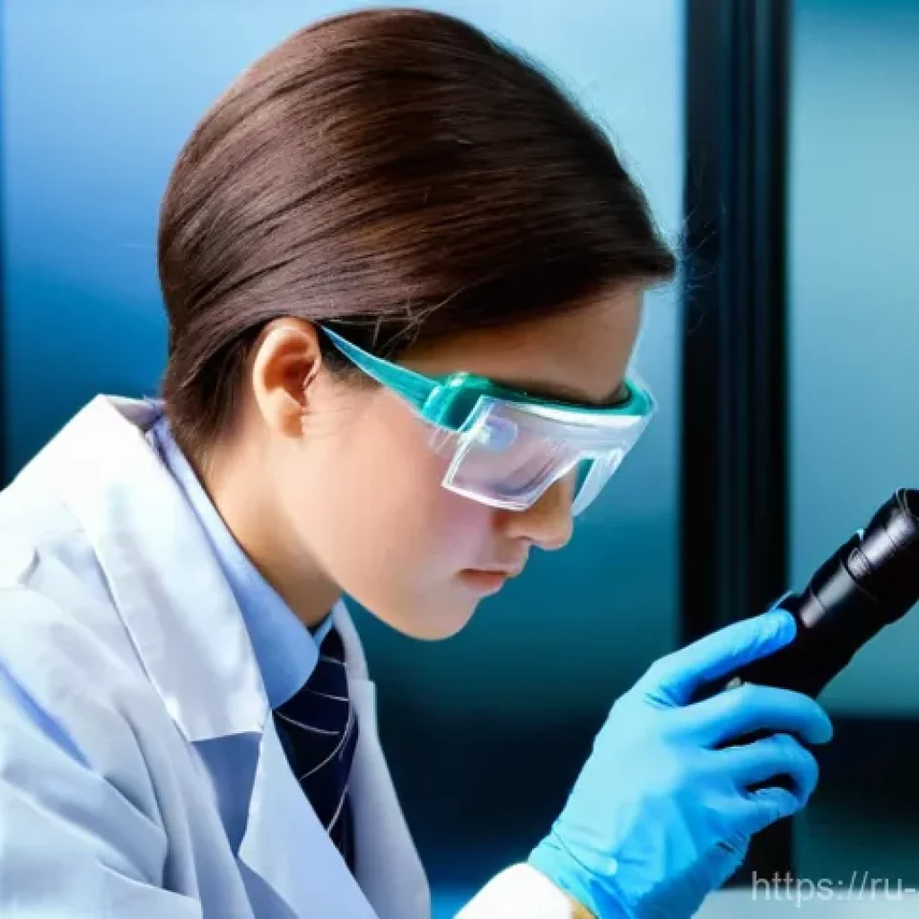 생물학자 실기 시험 준비 - **Prompt:** A young, focused university student, wearing a pristine white lab coat, clear safety gog...