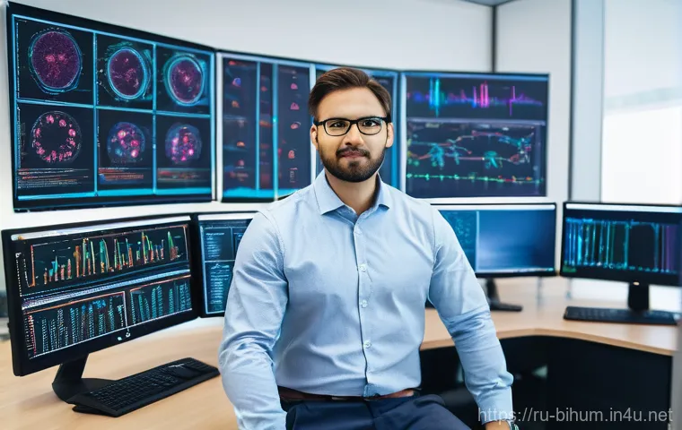 생물학자 연봉과 직무 만족도 - A dedicated female molecular biologist, in her late 20s, wearing a pristine white lab coat and safet...