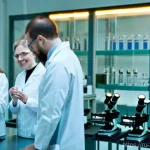 Home 20 생물학자 연구비 관리 방법 - **Prompt:** A group of five diverse Russian scientists (three women and two men, ranging from late 2...