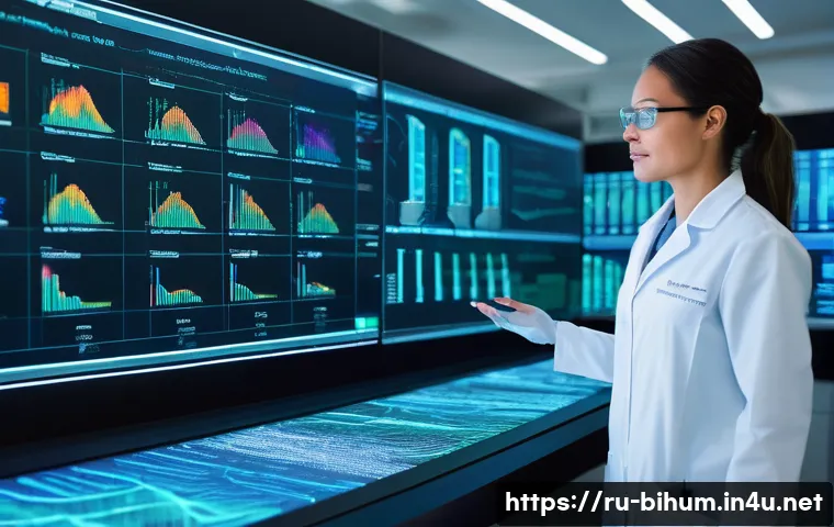 생물학자 생물학적 데이터를 시각화하는 법 - **Prompt 1: From Data Chaos to Insightful Narrative**
    "A skilled female biologist, professionall...